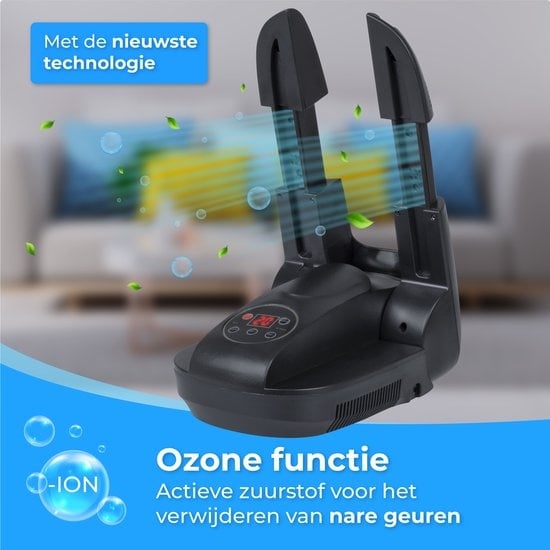 Nuvance - Séchoir et rafraîchisseur de chaussures - Séchoir à chaussures - Fonction ozone et séchage - Réglable - Noir