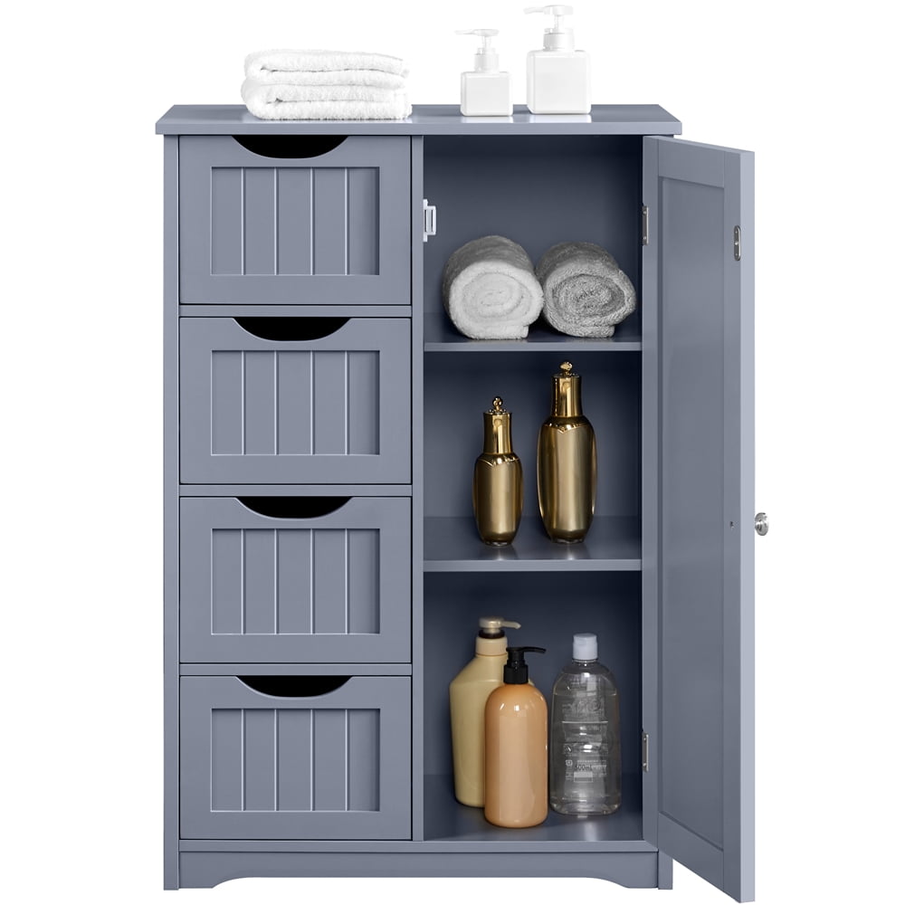 Meuble de salle de bains Yaheetech à 4 tiroirs - 55,9 x 30,5 x 82,6 cm - Gris