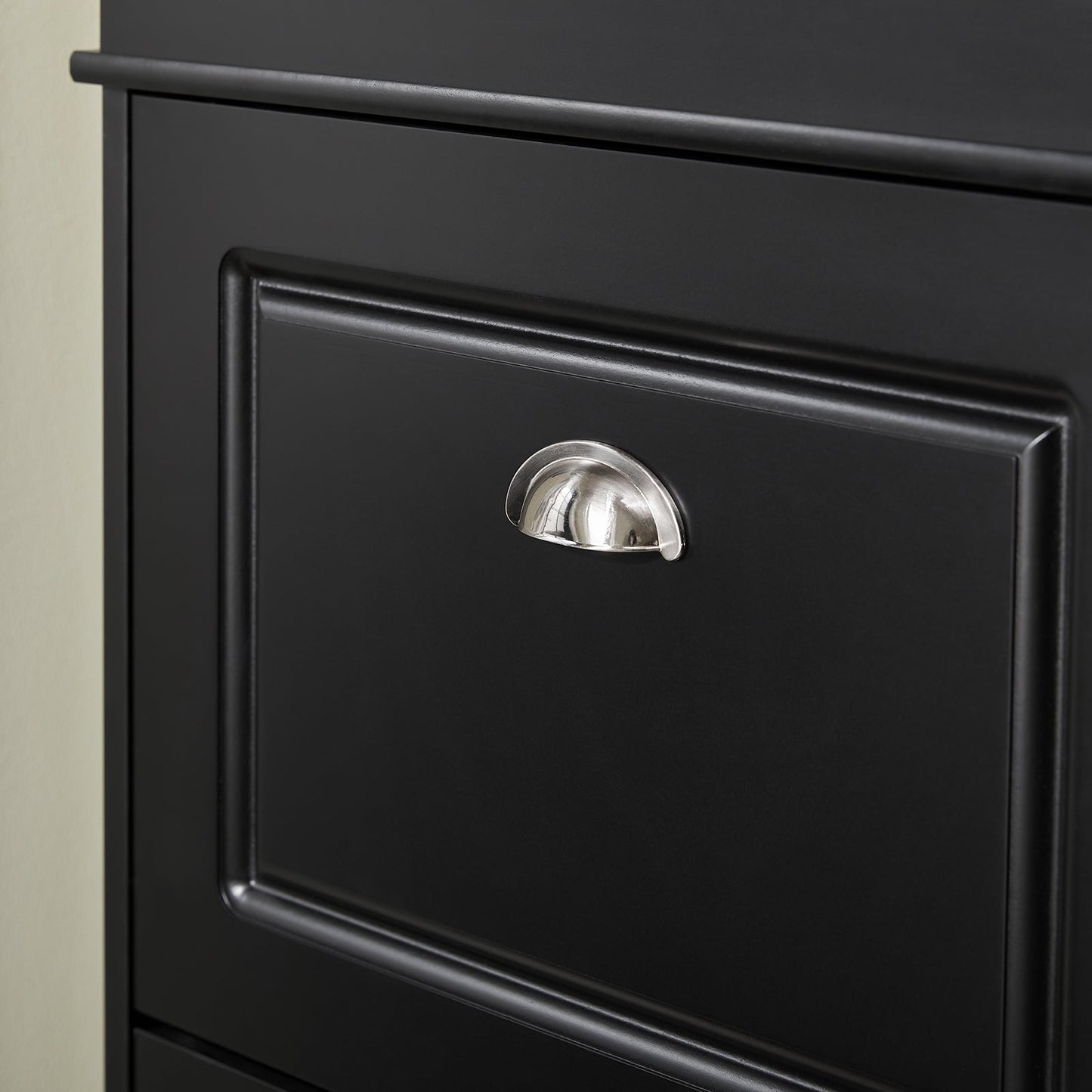 SoBuy Meuble à chaussures avec 3 tiroirs - Étroit - MDF - Max. 45 kg - 53 x 24 x 117 cm - Noir