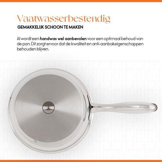 Poêle à frire ELLE Gourmet Classique en acier inoxydable - Ø 20 cm - Sans PFAS - Induction