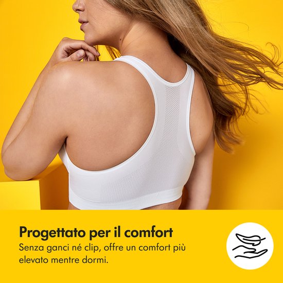 Soutien-gorge de nuit Medela Keep Cool Sleep - Soutien-gorge de nuit sans coutures - Soutien-gorge de grossesse - Soutien-gorge d'allaitement avec 2 zones respirantes - Tissu Soft Touch - Noir - Taille S