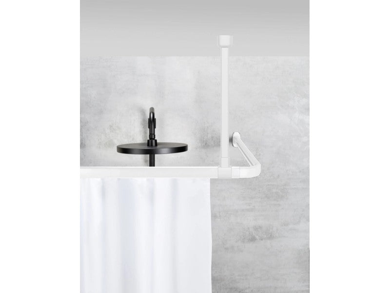 Support de rideau de douche WENKO Era, chrome - 57 cm - Pour tringles de rideau de douche