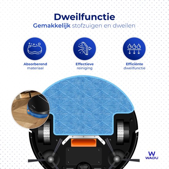 Robot aspirateur avec fonction de nettoyage - Avec station de charge - Convient aux animaux domestiques - Robot nettoyeur