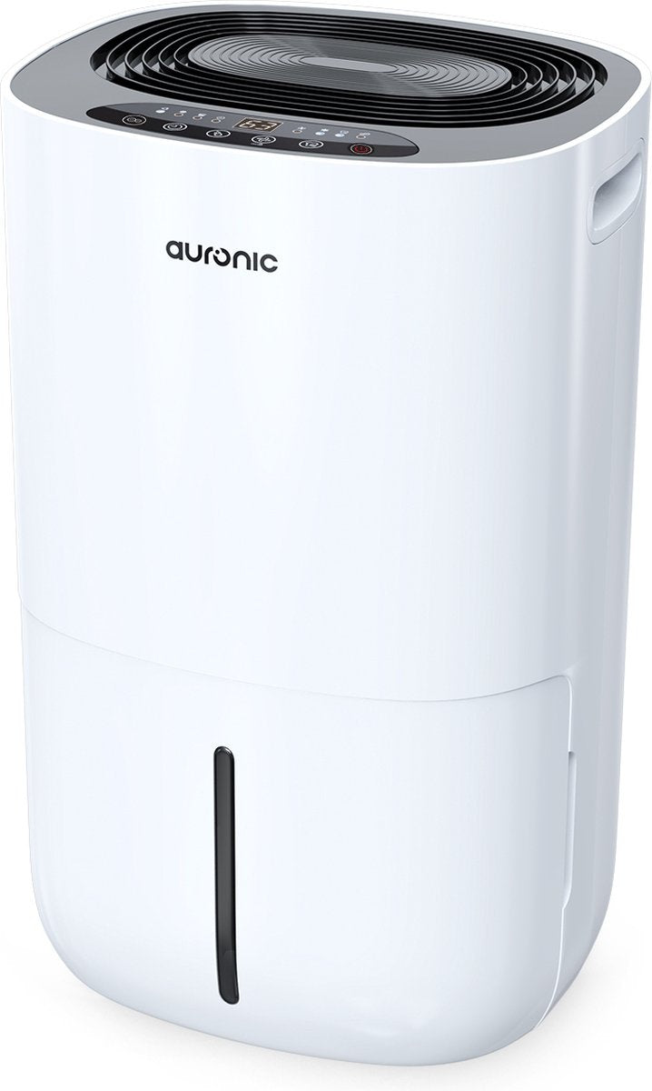 Déshumidificateur 2-en-1 – Auronic – Purificateur d’air – 60 m² – Réservoir 5 L – Affichage intuitif – Tuyau d’évacuation inclus - blanc