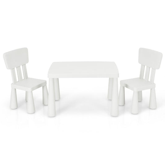Coast 3-Piece Children's Table Set - 1 Table avec 2 Chaises - 76.5 x 54.5 x 49.5 cm - Polypropylène - Blanc