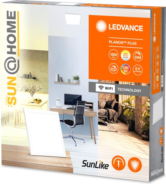 LEDVANCE Luminaire : pour plafond, SunHome Panels / 2 W, 22-...24- V, angle de rayonnement : 11-, Tunable White, 22- ... 5- K, matériau du boîtier : aluminium, IP2-