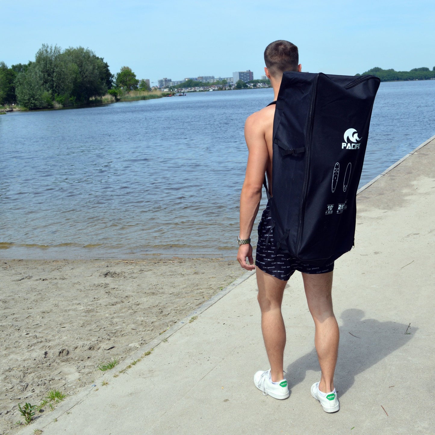 Pacific Special Edition Sup Board - 305 cm - jusqu'à 100 kg - blanc/vert