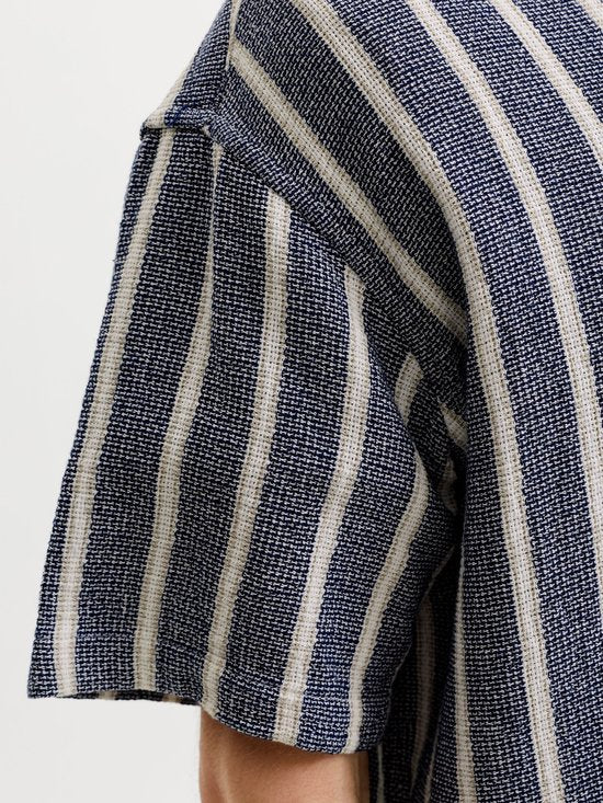 Jack & Jones - Chemises pour homme - Chemise Coba Stripe Resort - Bleu - Taille M