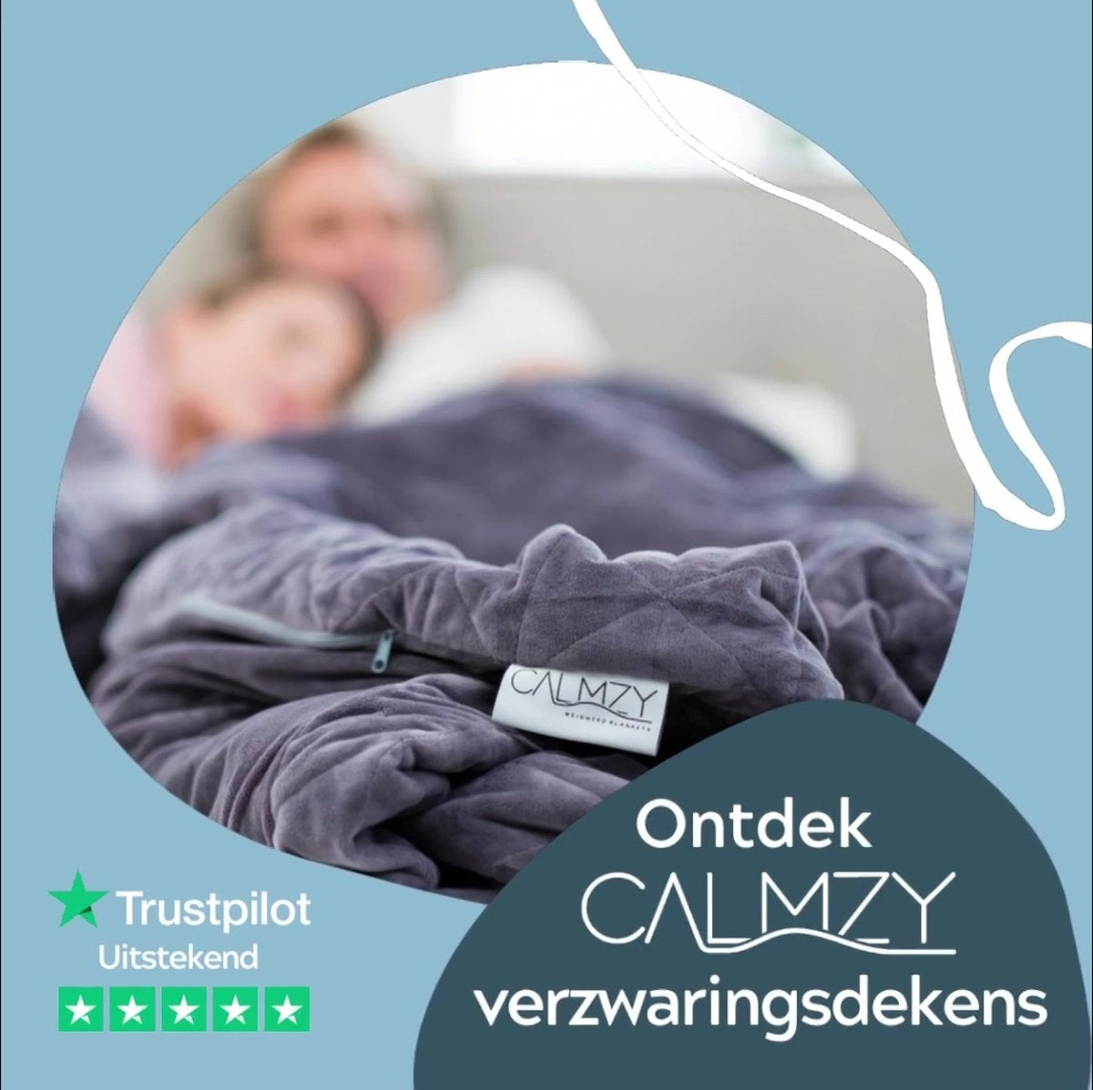 Calmzy verzwaringsdeken 7 KG - Verzwaarde deken - 150 x 200 cm - Donkergrijs