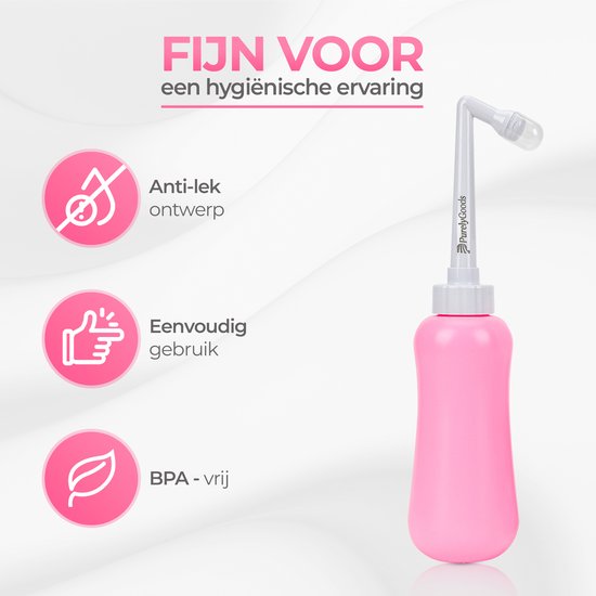 PurelyGoods® Peri Bottle - Bidet portable - Douche vaginale - Périnée - Grossesse - Bouteille de rinçage post-partum - 450ML - Rose