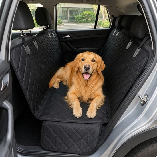 Ceruzo Couverture pour chien pour voiture - Siège arrière - Coffre - Imperméable - Antidérapante - Noire