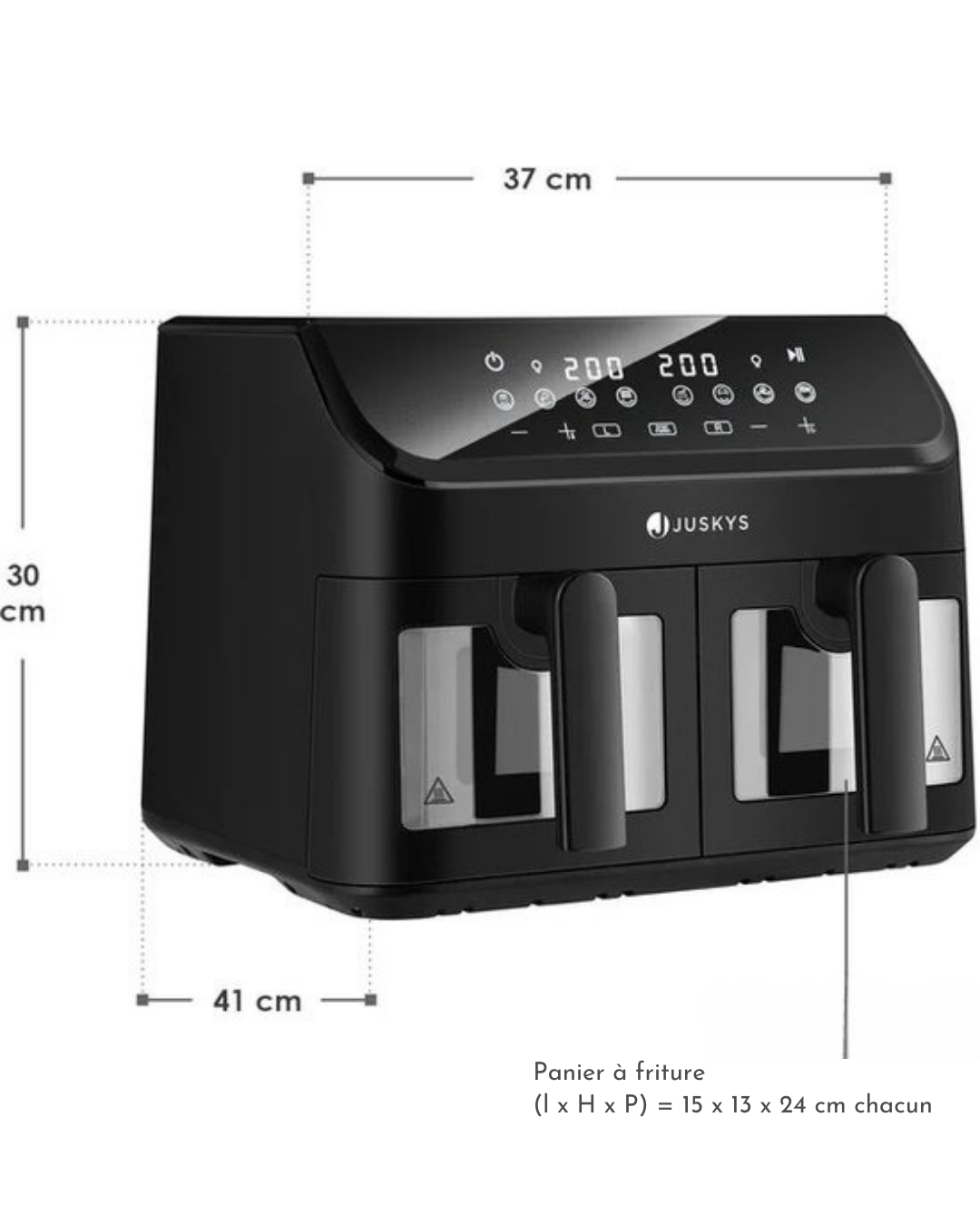Double Airfryer - Friteuse à air chaud - 9 litres -9 Programmes de cuisson