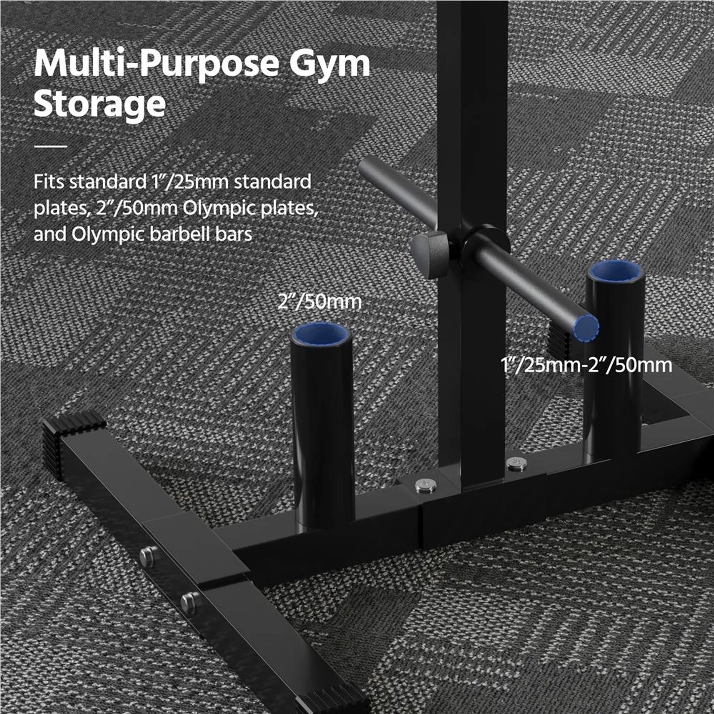 Rack à haltères Yaheetech 68,5 x 61 x 113 cm - Noir - 400 kg - 6 supports pour disques - 2 supports pour haltères