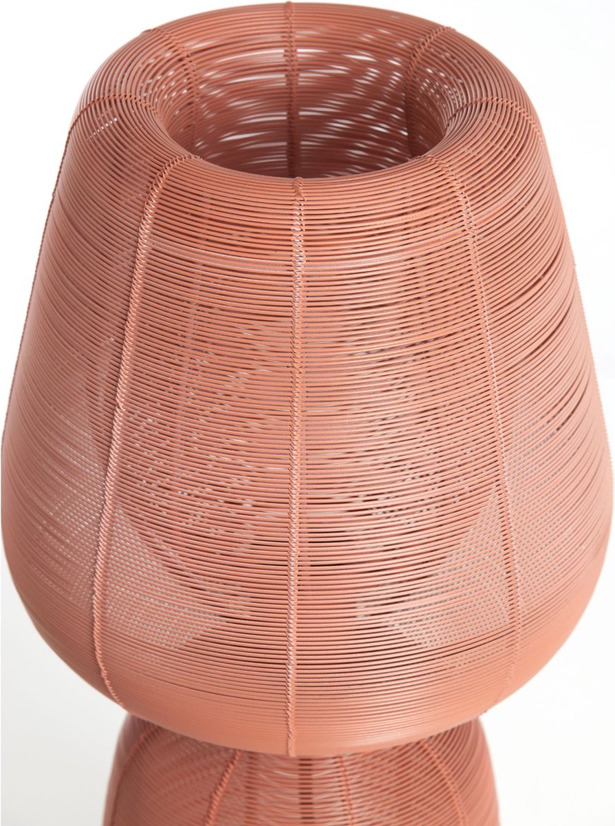 Light & Living Lampe à poser Aboso - Rouge - Ø24cm - Moderne - Design métal tissé - Pour l'intérieur - Prise E27