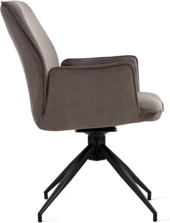 Chaise de salle à manger Jill Velvet Anthracite | Lot de 2
