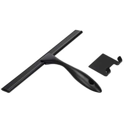 Racleur de douche en acier inoxydable - Lame en caoutchouc de 10 pouces - avec ventouse et crochet
