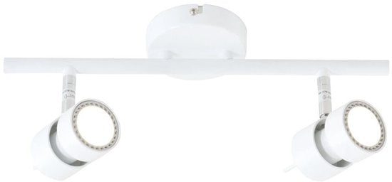 Spot Natasja 7902ZW : spot noir à 2 lampes en métal avec douilles GU10 à intensité variable, pour l'intérieur, au design moderne