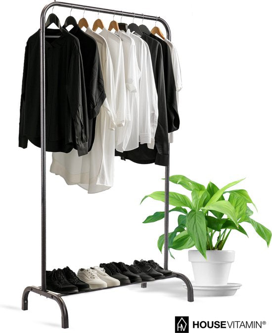 Porte-vêtements Housevitamin Noir - Capacité de charge jusqu'à 30 kg - 80 x 40 x 150 cm