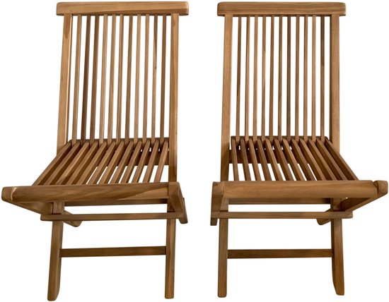 Chaises de jardin AXI Mina en teck – Lot de 2 – Chaises de jardin pliantes en teck pour l'extérieur – Chaises confortables – Adaptées au jardin et à la terrasse