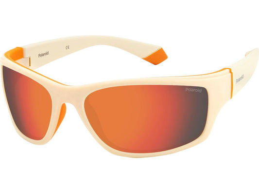 Lunettes de soleil Polaroid - Plastique - Homme - Blanc-orange - 65 x 17 x 125 mm