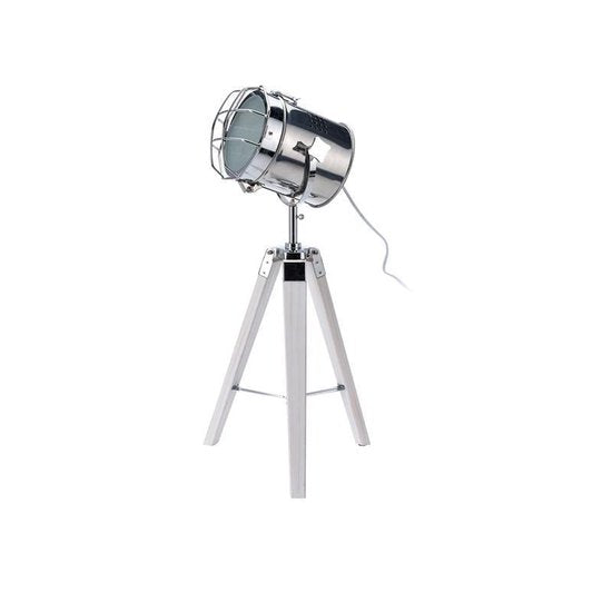 Lampadaire Boomi design industriel rétro blanc argenté