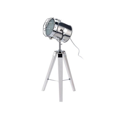 Lampadaire Boomi design industriel rétro blanc argenté