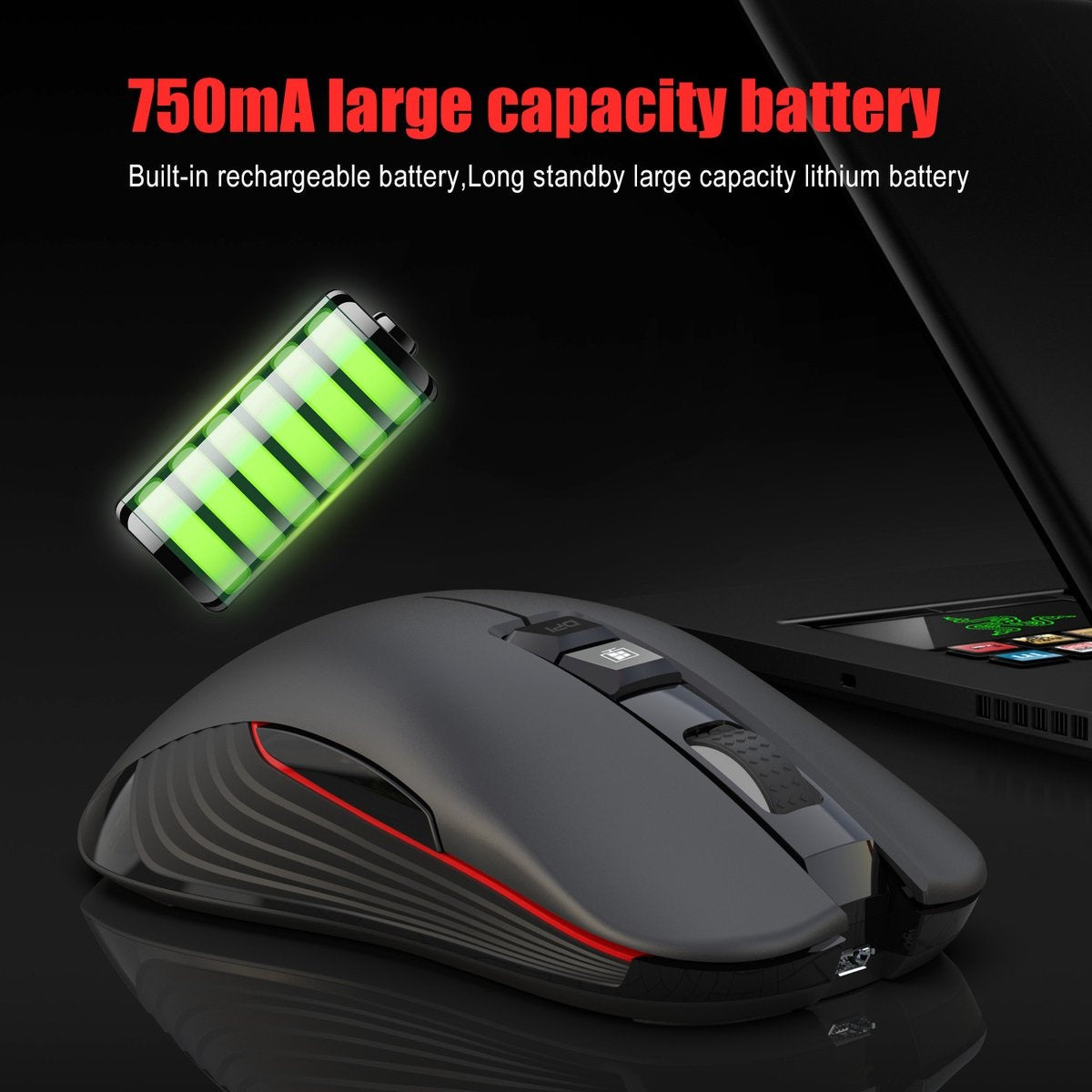 HXSJ T30 2.4G USB-C Wireless Gaming Mouse - Souris rechargeable - Souris silencieuse - pour Macbook / Laptop / PC - Souris de jeu