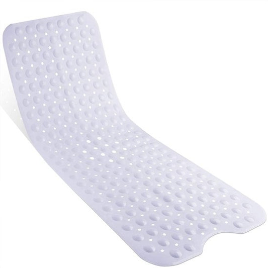 Avalo Tapis de bain / Tapis antidérapant Douche - 100x40CM - Blanc - Avec ventouses - Tapis de douche antidérapant pour la douche - Tapis de salle de bain