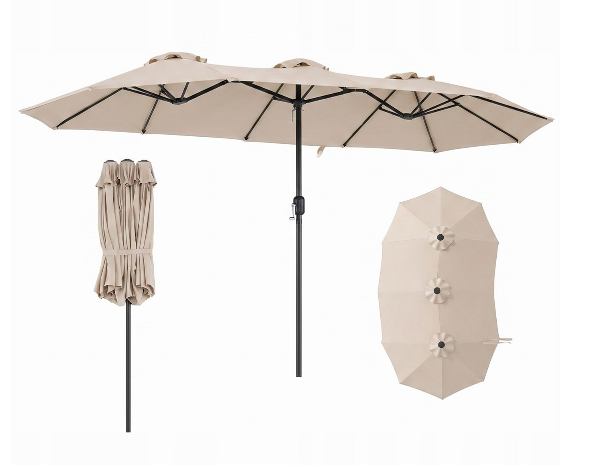 Parasol de jardin classique Coast 400 x 222 cm - beige