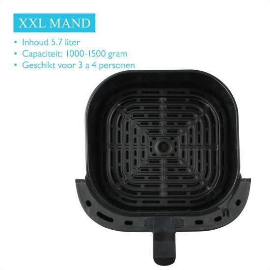 Wartmann WM 2203AF, Ceramic Airfryer / friteuse à air chaud, 5,7 litres, fonction balance, sans PFAS, noir