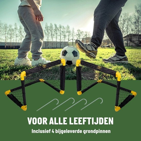 Buts de football - Umbro - Lot de 2 - Buts de football pliables - 50 x 44 x 44 CM - Entraînement de football - pour enfants et adultes - Noir/Jaune