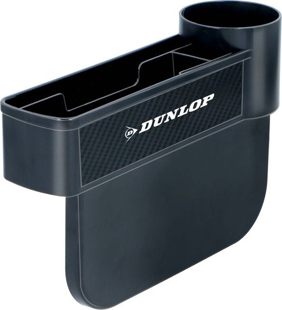 Dunlop Car Seat Organiser - avec porte-gobelet - Tapis antidérapant - Noir