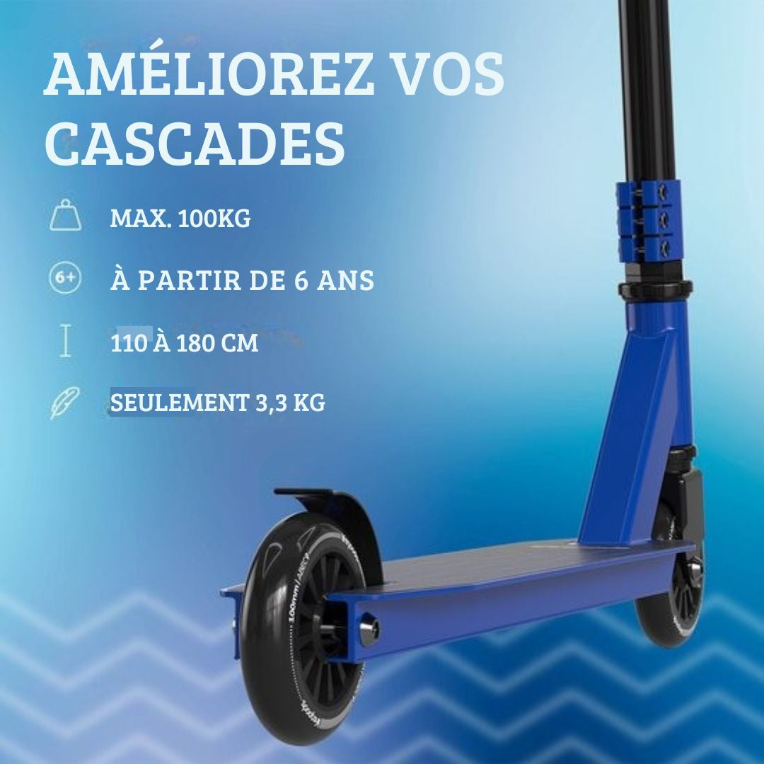 Trotinette Stuntstep Fly X - LifeGoods - 6+ Years - Garçons/Filles - 100mm - 100KG - Noir/Bleu