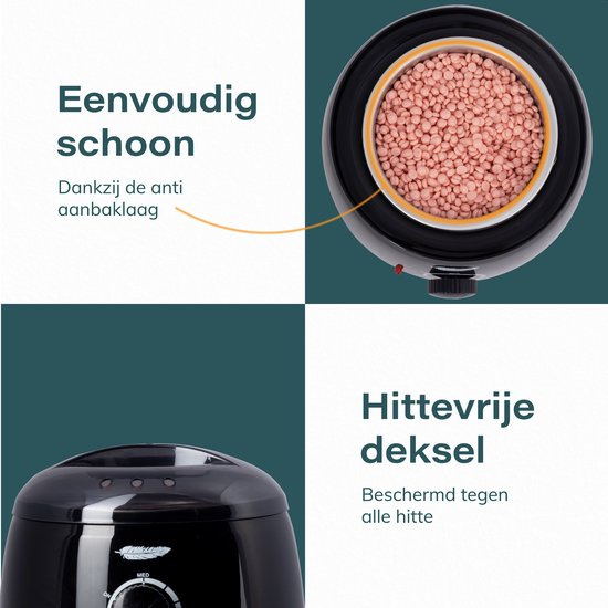 Ruby Wax device set - incl 100 grammes Wax beans - Épilatoire - appareil - chauffage - chauffage - perles - résine - épilation - noir