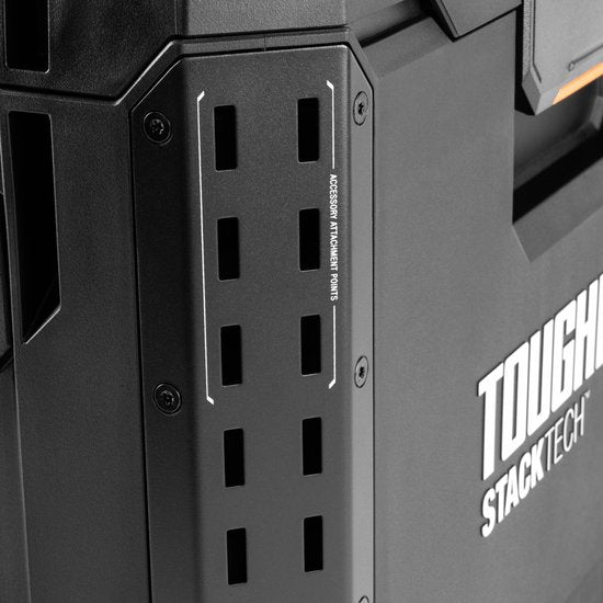 ToughBuilt® StackTech Rolling Tool Box - Grande boîte à outils roulante noire 61 x 43 x 38 cm