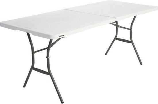 Table de travail - Lifetime - de buffet - 180 cm - pliable comme une valise - blanc