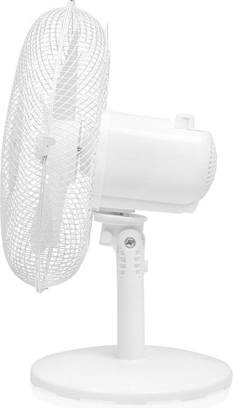 Ventilateur de table Tristar 30 cm – 3 vitesses – Oscillation à 85° – Débit d'air réglable – VE-5724 – Blanc