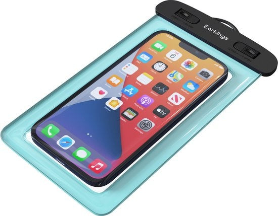 Etuis de téléphone étanches - Drybag Set of 2 - Etui de téléphone sous-marin pour tous les téléphones - Etui de téléphone étanche Earkings - Noir & Bleu