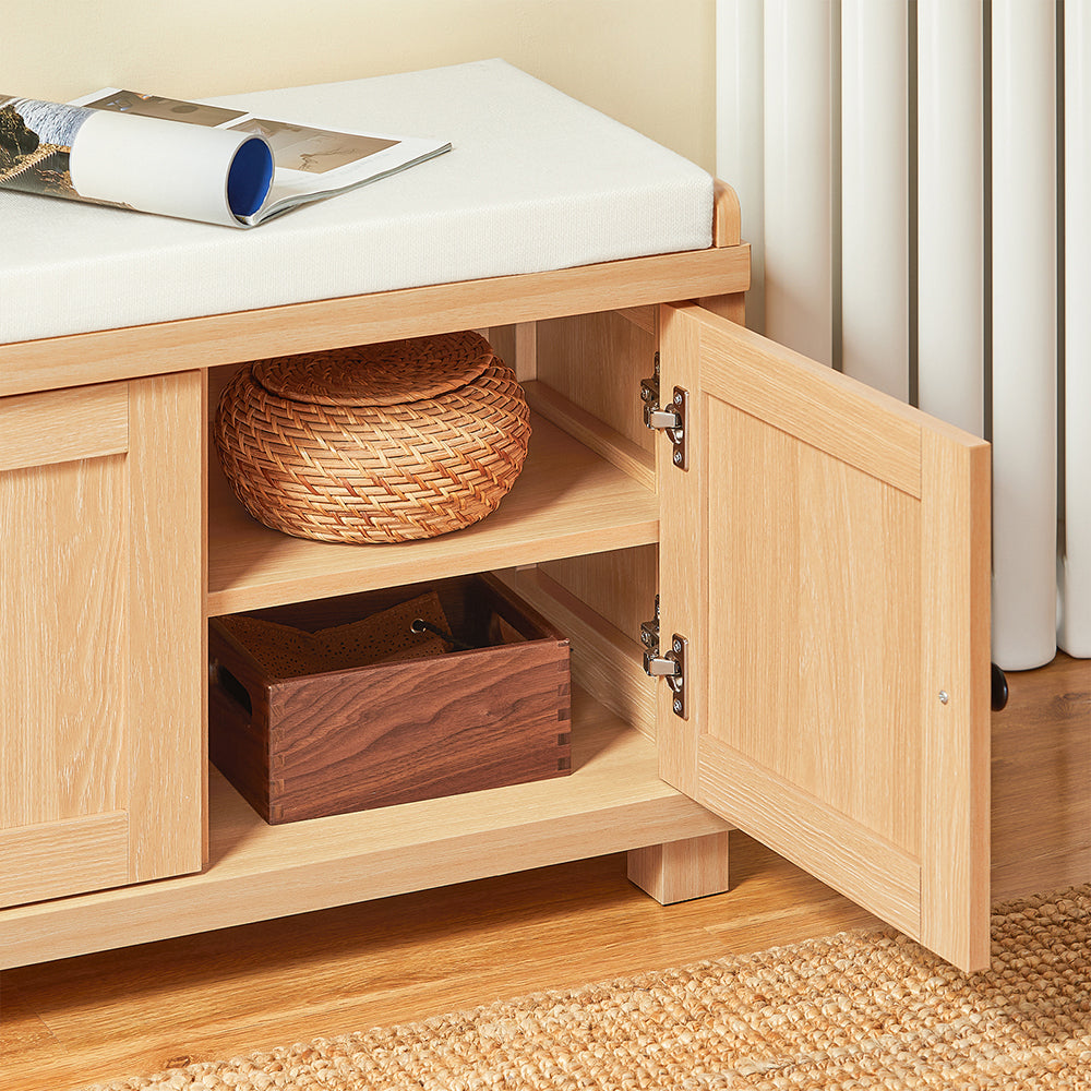 SoBuy FSR188-N Banc à chaussures - Banc confortable avec rangement pour l'entrée ou la chambre (104 x 35 x 47 cm)