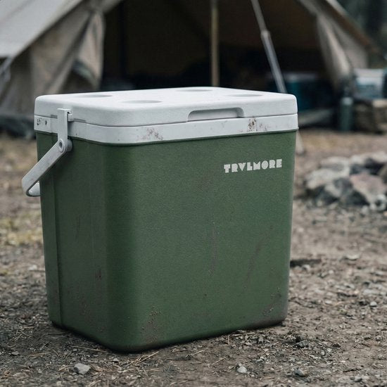TRVLMORE Cool Box 26L - Frigobox - 2 éléments réfrigérants inclus - Vert