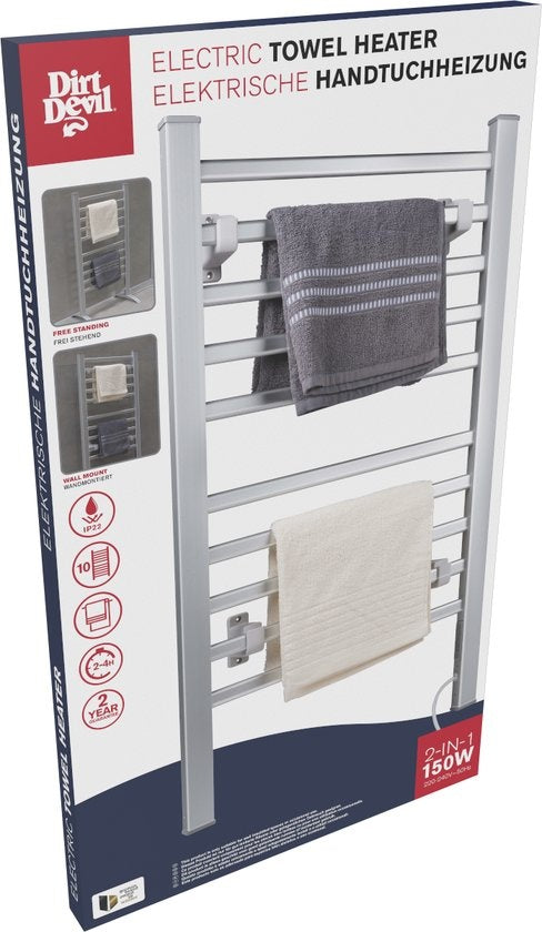 Porte-serviettes Électrique Dirt Devil - Pose Libre ou Fixation Murale - 10 Tige