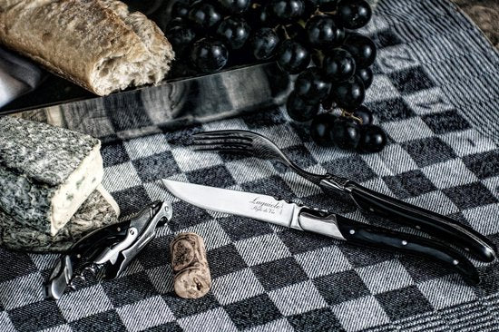 Laguiole Style de Vie Couteaux à steak Luxury Line - 6 pièces - Bois de pakah noir
