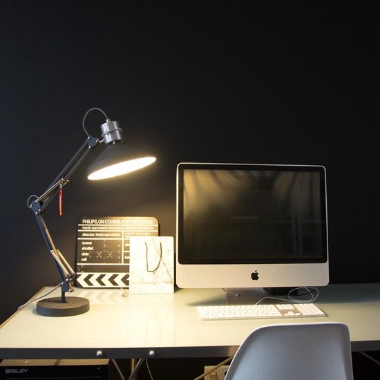 Anne Lighting Zappa - Lampe de table de style industriel - Noir - H : 80 cm - Ø : 18 cm - E27 - Pour l'intérieur - Métal - Lampes de table - Lampe de bureau - Lampes de bureau - Chambre à coucher - Salon - Salle à manger
