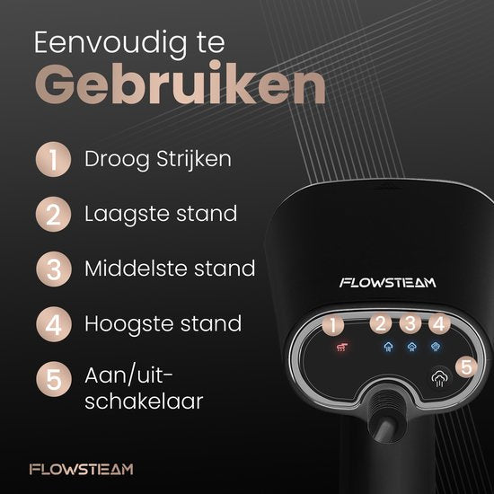 FLOWSTEAM® Luxury Clothes Dryer - Handheld steamer - Défroisseur à linge - Matte Black Edition - Sac de rangement inclus