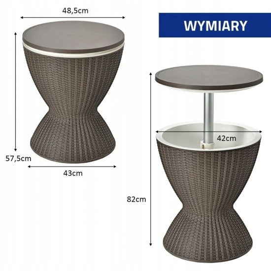 Table de bar avec mini-réfrigérateur