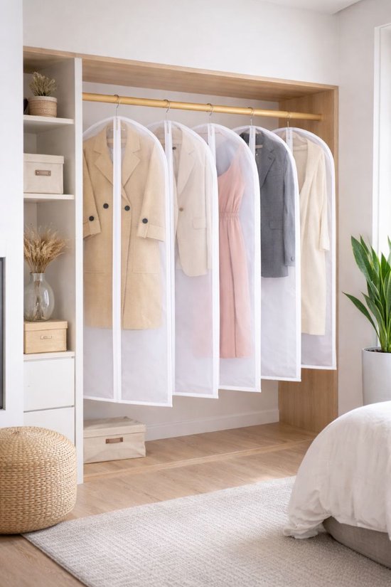 Housses de protection Ceruzo, lot de 5 – 60 x 140 cm – Housse de protection – Blanc transparent