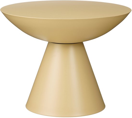 Mica Decorations Celise - Table d'appoint avec grand plateau pour l'intérieur - Table basse au design robuste et stable - Taille adaptée au salon - H44 x Ø59 cm - Beige