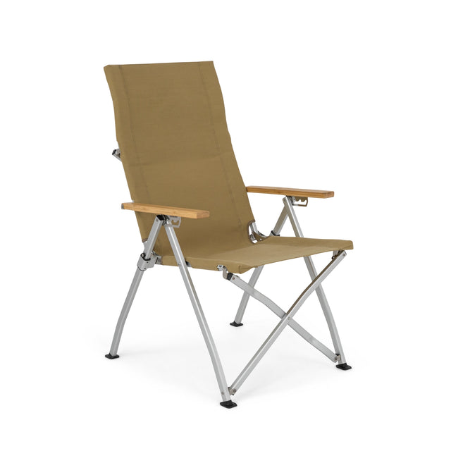 Chaise de camping pliable AMA Relax - Dossier réglable sur 4 positions - Aluminium et bambou - 53 x 62 x 100 cm - Jusqu'à 130 kg