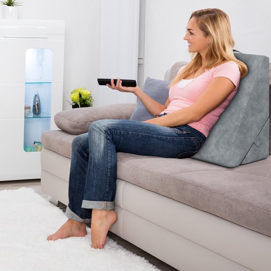 COSTWAY : oreiller triangulaire, coussin de lecture, coussin de dos, coussin pour les jambes, housse en mousse à mémoire de forme, lavable, coussin anti-reflux, pour adultes, coussin d'assise pour lit, ergonomique, coussins Venus, coussin de détente pour