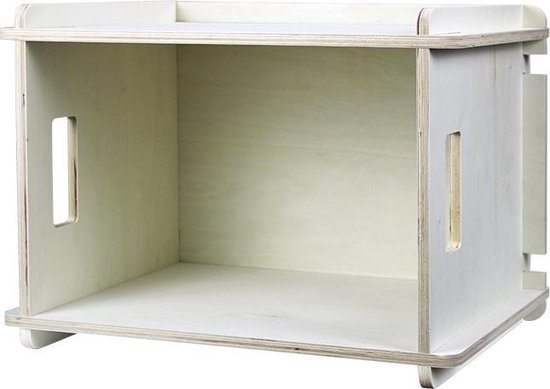 Caisse de rangement pour disques vinyles lp - stocker les disques dans une caisse de rangement pour disques lp - bois - blanc